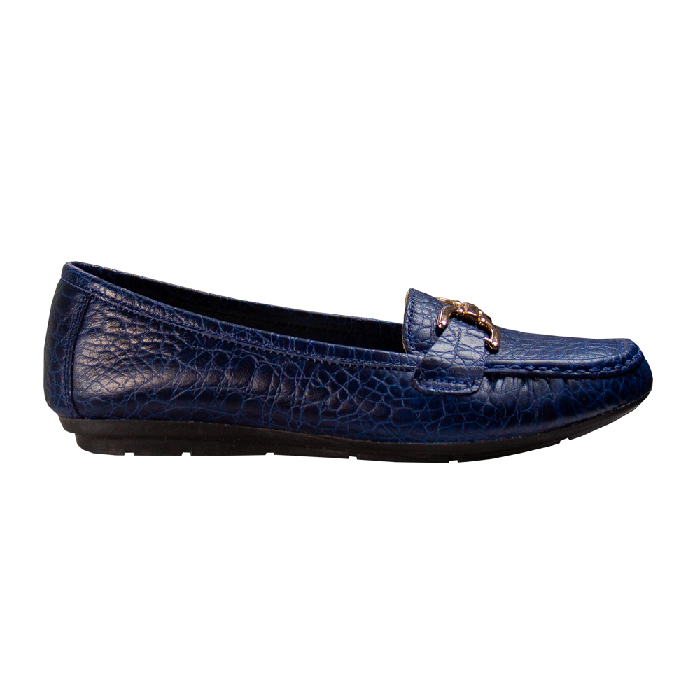 MOCASIN CHATO MUJER CORELLI DOLCE TORTUGA AZUL - 4