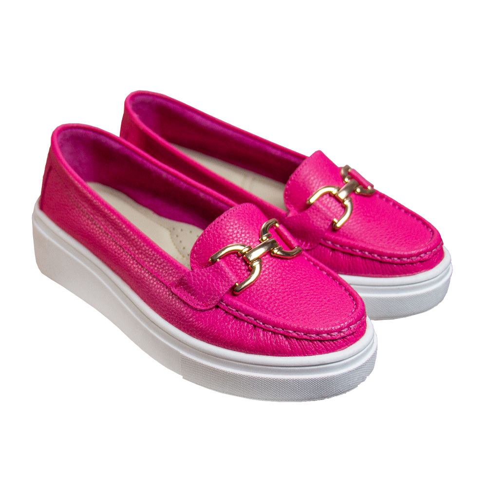 MOCASIN PLATAFORMA MUJER CORELLI GIANELLA CUERO FUCSIA - 1