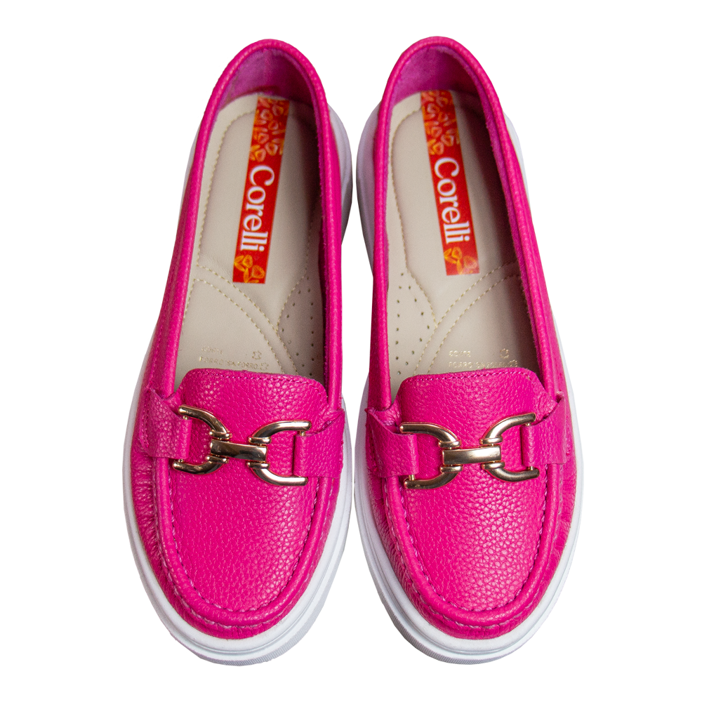 MOCASIN PLATAFORMA MUJER CORELLI GIANELLA CUERO FUCSIA - 2
