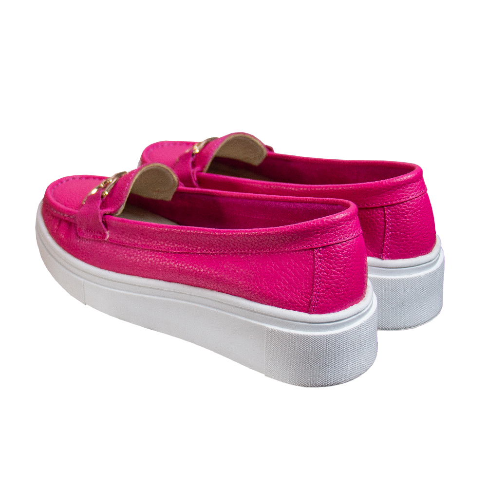 MOCASIN PLATAFORMA MUJER CORELLI GIANELLA CUERO FUCSIA - 3