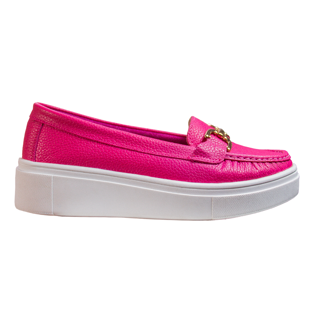 MOCASIN PLATAFORMA MUJER CORELLI GIANELLA CUERO FUCSIA - 4