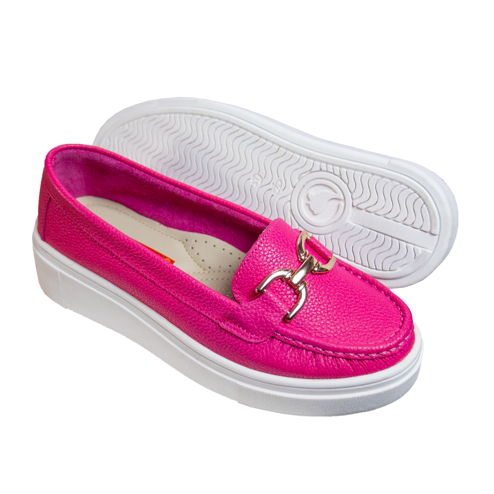 MOCASIN PLATAFORMA MUJER CORELLI GIANELLA CUERO FUCSIA - 5