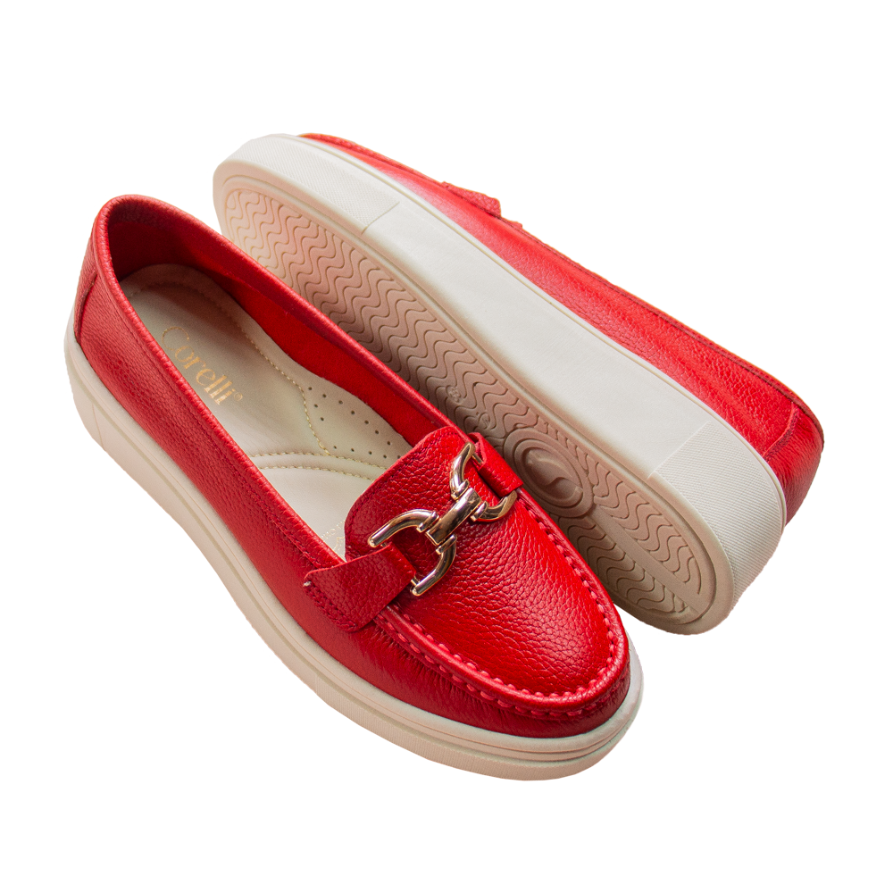 MOCASIN PLATAFORMA MUJER CORELLI GIANELLA CUERO ROJO - 3