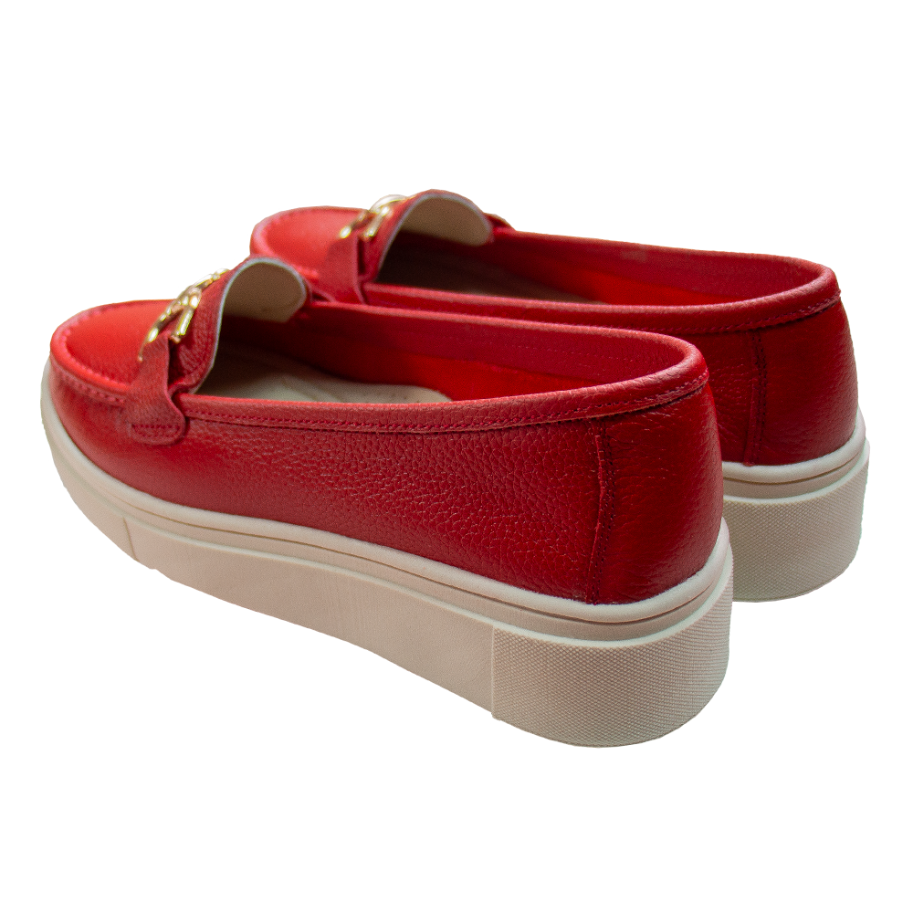MOCASIN PLATAFORMA MUJER CORELLI GIANELLA CUERO ROJO - 6