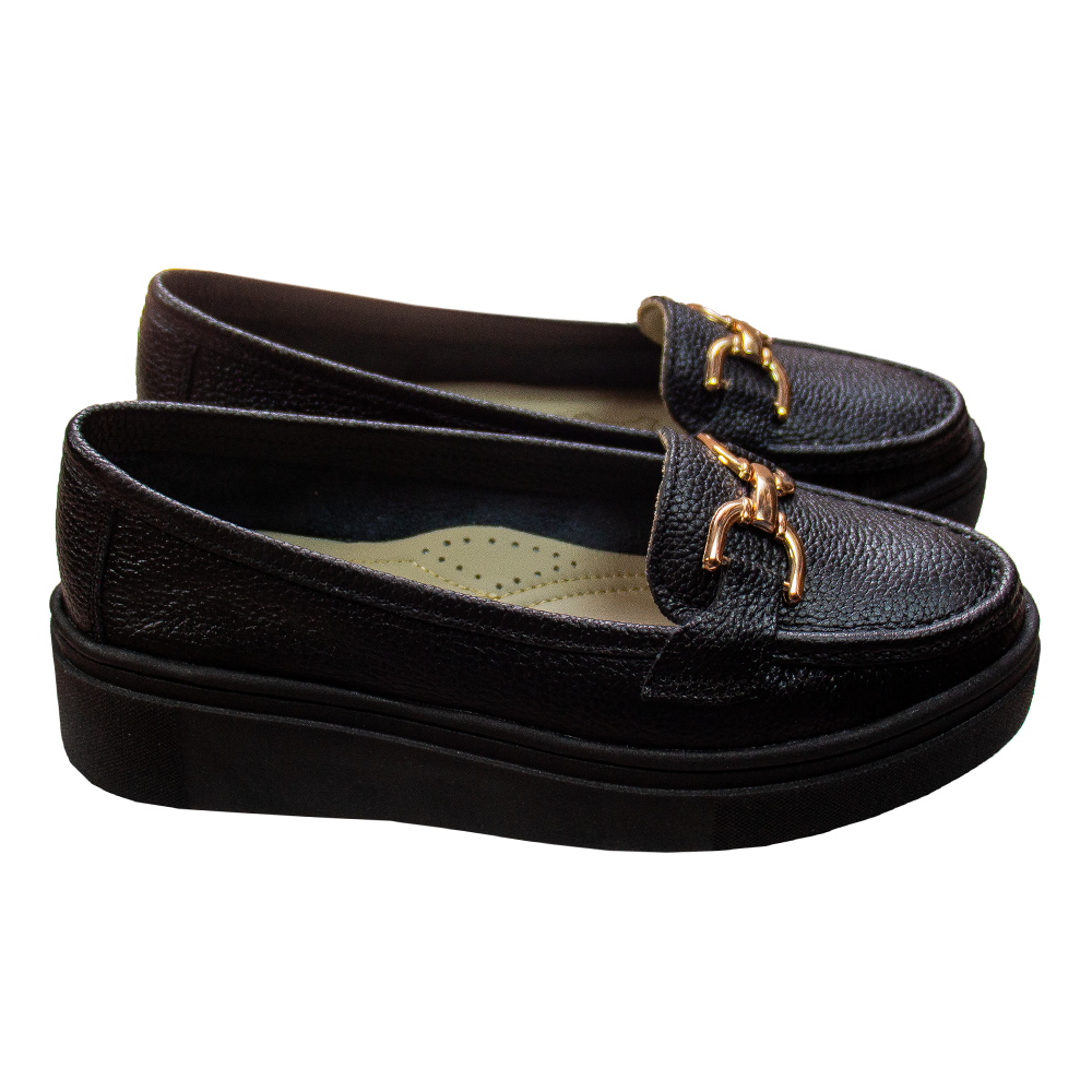 MOCASIN PLATAFORMA MUJER CORELLI GIANELLA CUERO NEGRO - 3
