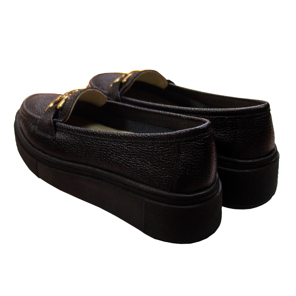 MOCASIN PLATAFORMA MUJER CORELLI GIANELLA CUERO NEGRO - 4