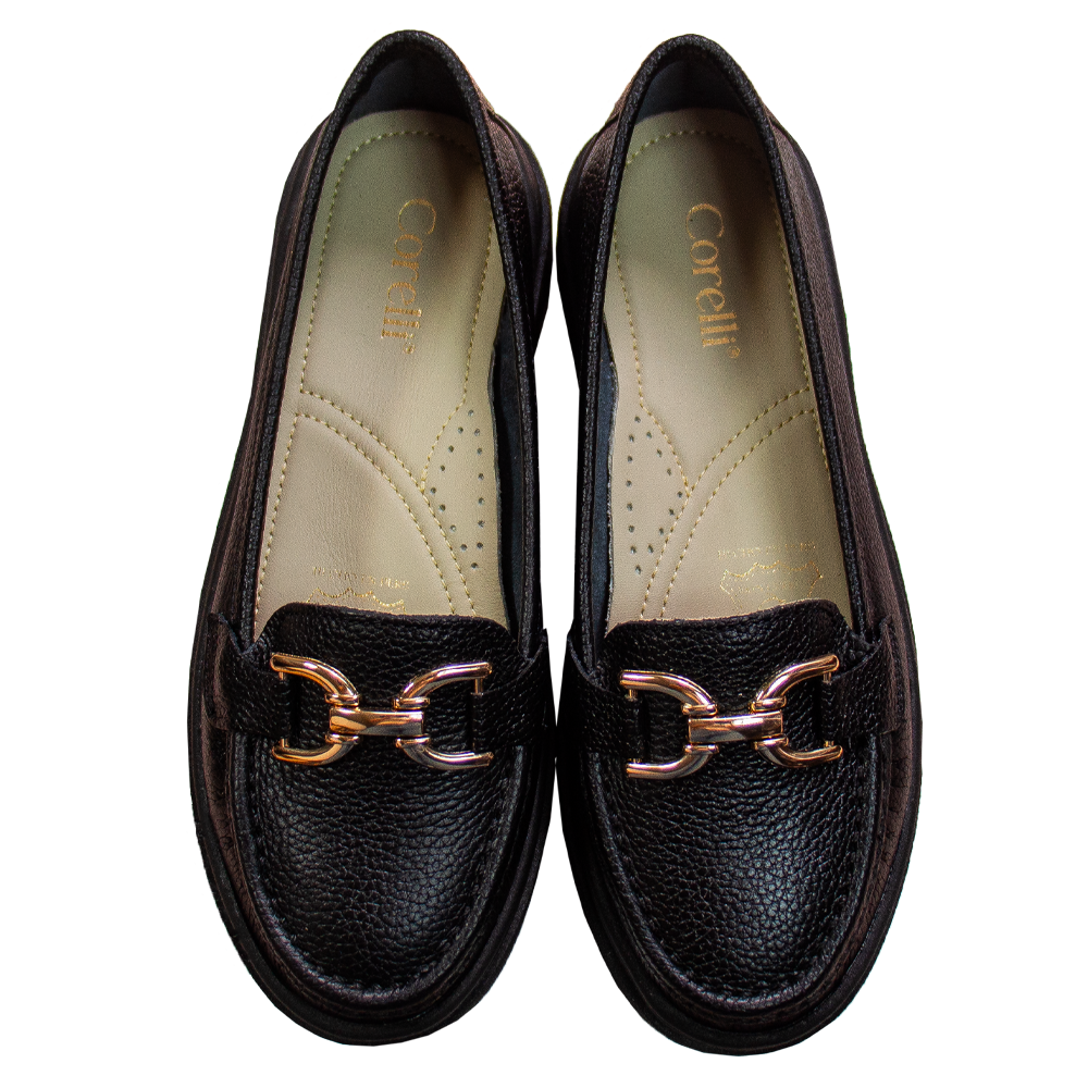 MOCASIN PLATAFORMA MUJER CORELLI GIANELLA CUERO NEGRO - 5