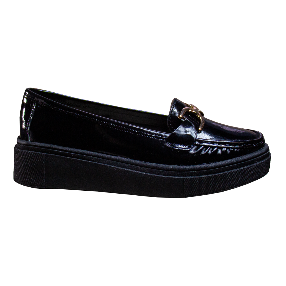 MOCASIN PLATAFORMA MUJER CORELLI GIANELLA CHAROL NEGRO - 3