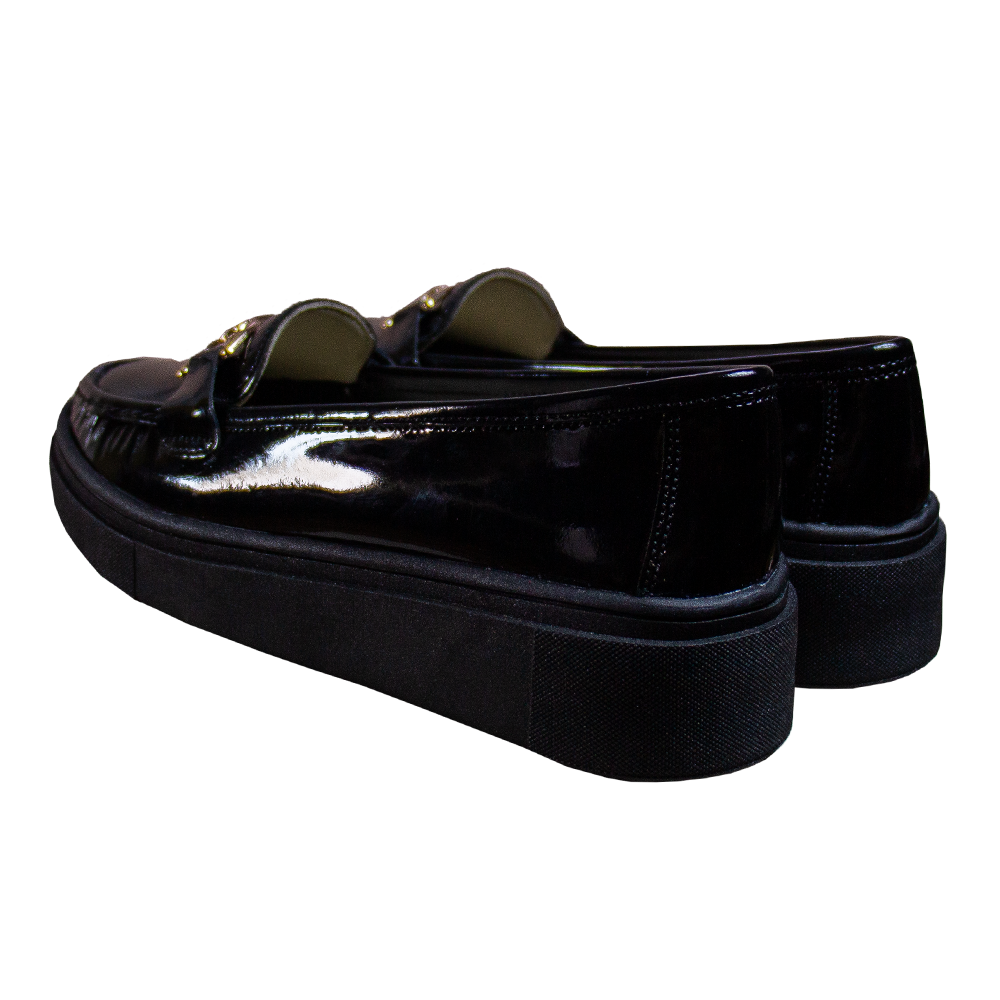 MOCASIN PLATAFORMA MUJER CORELLI GIANELLA CHAROL NEGRO - 4