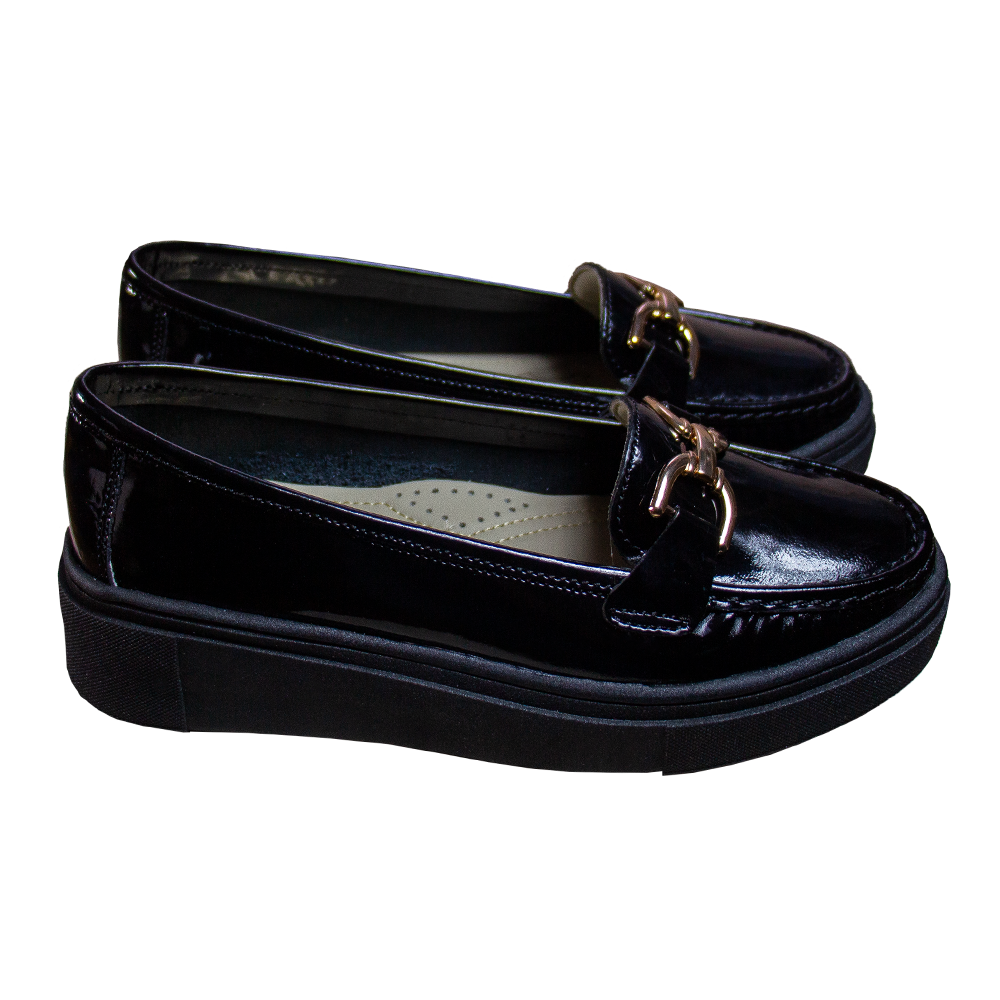 MOCASIN PLATAFORMA MUJER CORELLI GIANELLA CHAROL NEGRO - 5