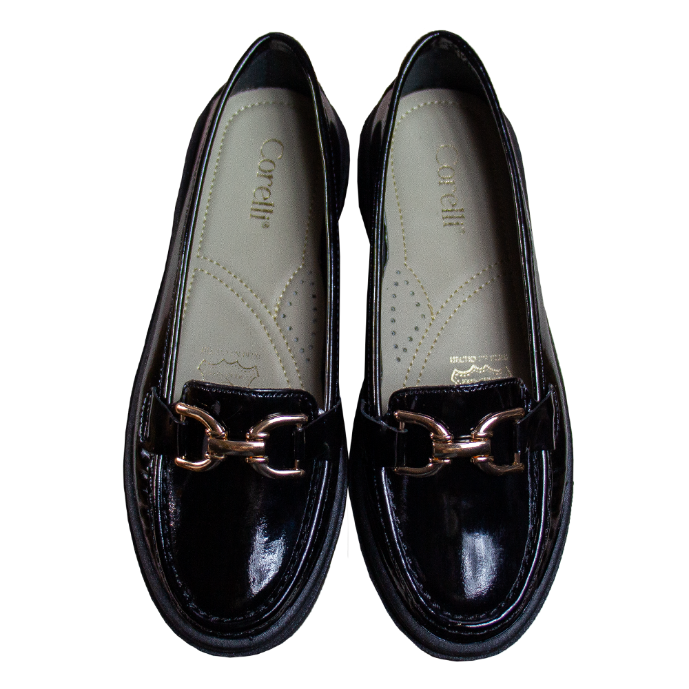 MOCASIN PLATAFORMA MUJER CORELLI GIANELLA CHAROL NEGRO - 6