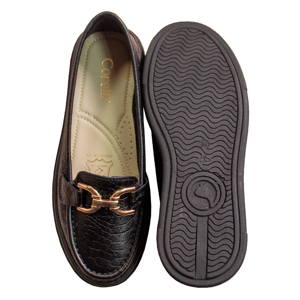 MOCASIN PLATAFORMA MUJER CORELLI GIANELLA TORTUGA NEGRO - 5