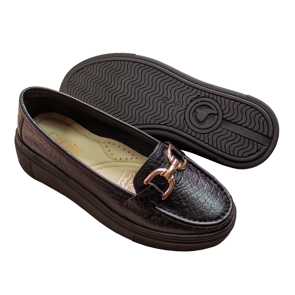 MOCASIN PLATAFORMA MUJER CORELLI GIANELLA TORTUGA NEGRO - 7
