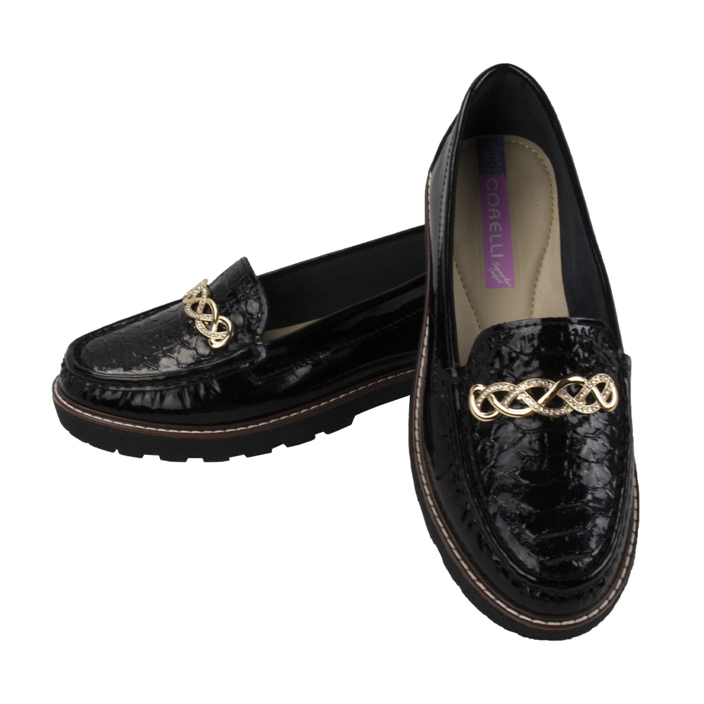 MOCASIN PLATAFORMA MUJER CORELLI CHIARA CHAROL NEGRO - 2