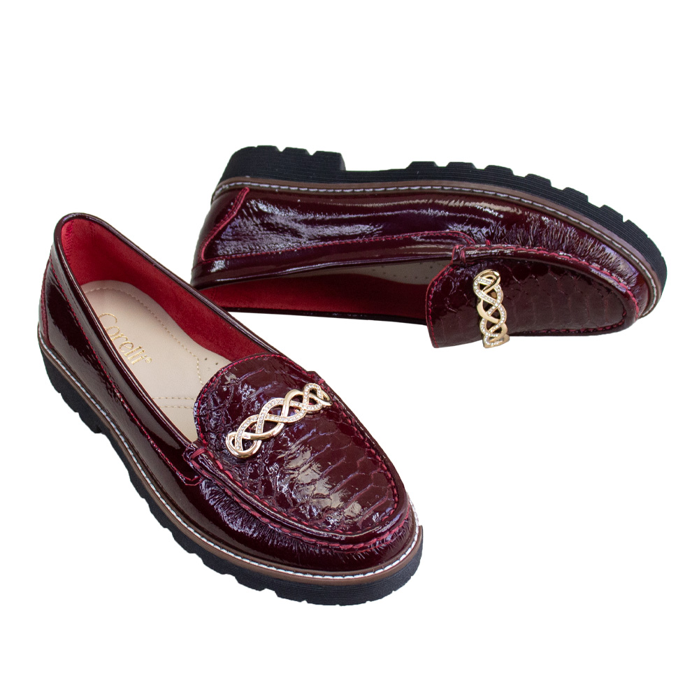 MOCASIN PLATAFORMA MUJER CORELLI CHIARA CHAROL VINO - 1