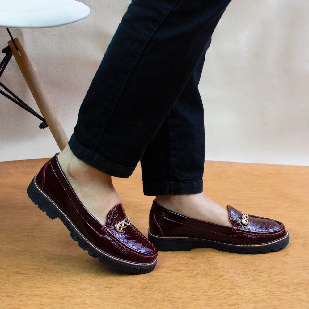MOCASIN PLATAFORMA MUJER CORELLI CHIARA CHAROL VINO - 4