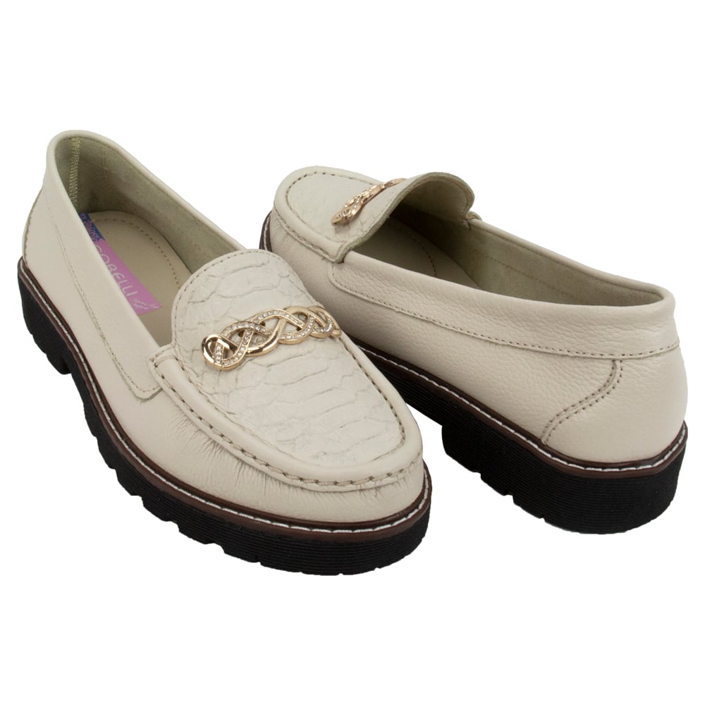 MOCASIN PLATAFORMA MUJER CORELLI CHIARA CUERO VAINILLA - 1