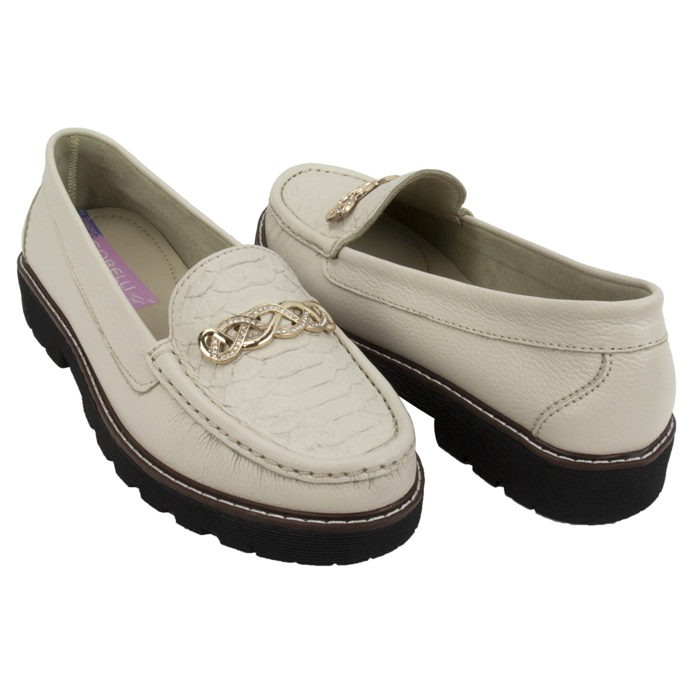 MOCASIN PLATAFORMA MUJER CORELLI CHIARA CUERO VAINILLA - 1