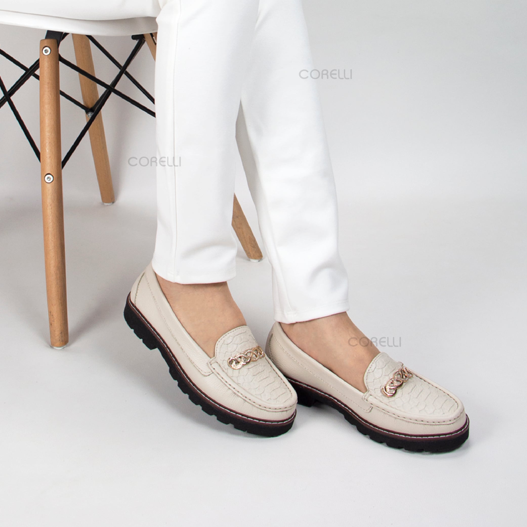 MOCASIN PLATAFORMA MUJER CORELLI CHIARA CUERO VAINILLA - 4