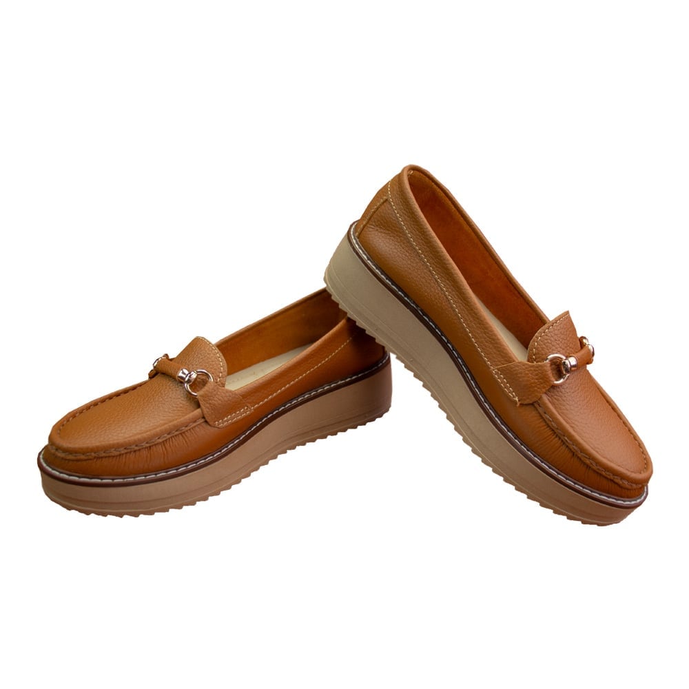 MOCASIN PLATAFORMA MUJER CORELLI DANIELA CUERO NATURAL - 2