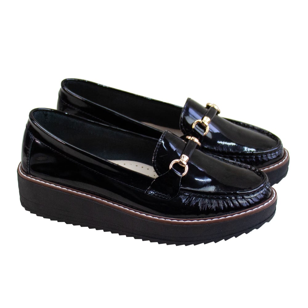 MOCASIN PLATAFORMA MUJER CORELLI DANIELA CHAROL NEGRO - 1