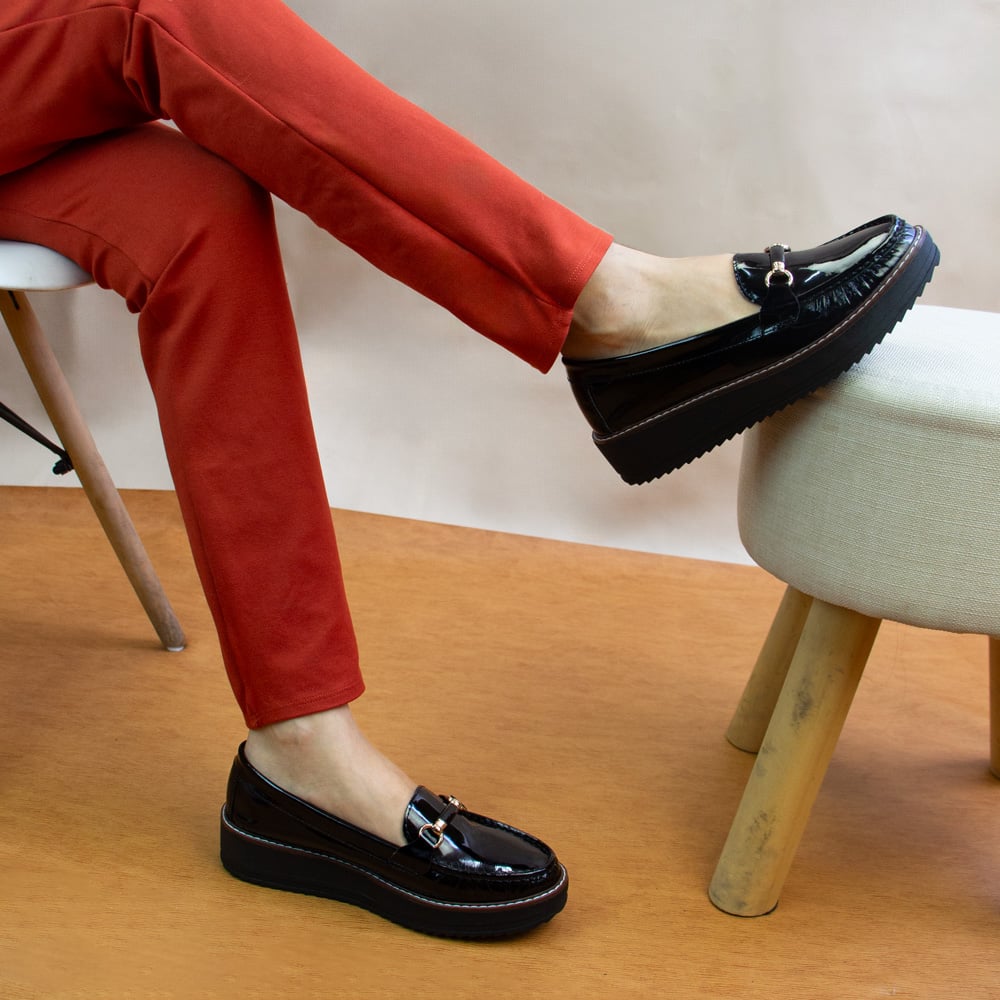 MOCASIN PLATAFORMA MUJER CORELLI DANIELA CHAROL NEGRO - 4