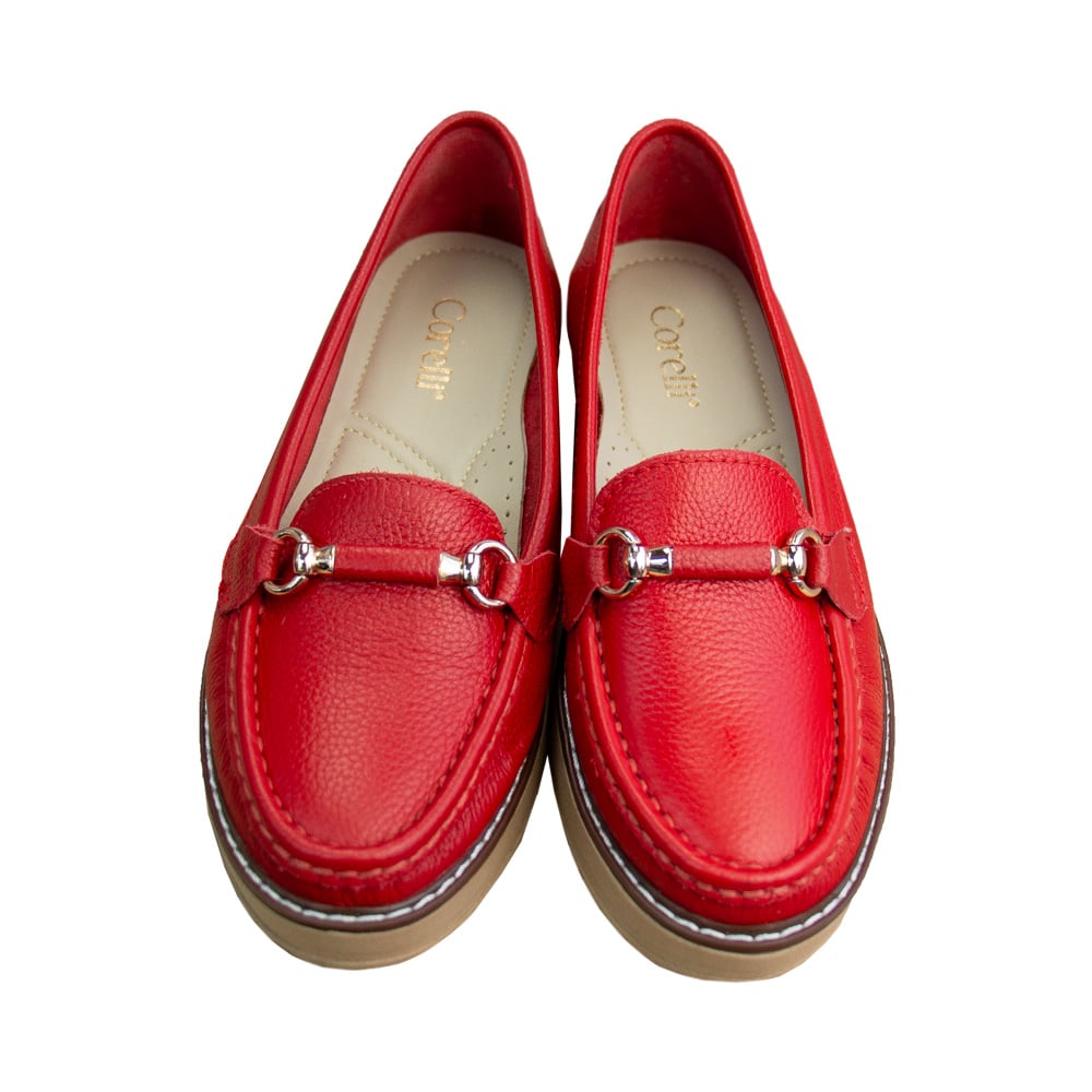 MOCASIN PLATAFORMA MUJER CORELLI DANIELA CUERO ROJO VIVO - 1