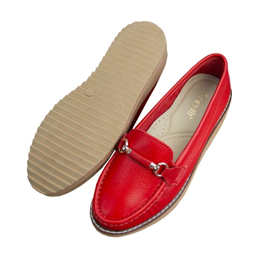 MOCASIN PLATAFORMA MUJER CORELLI DANIELA CUERO ROJO VIVO - 4