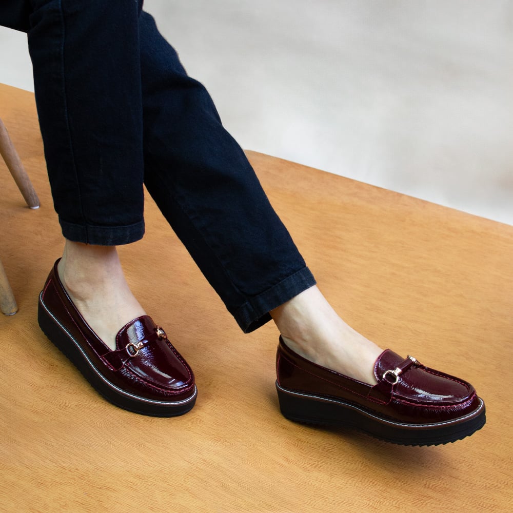 MOCASIN PLATAFORMA MUJER CORELLI DANIELA CHAROL VINO - 4