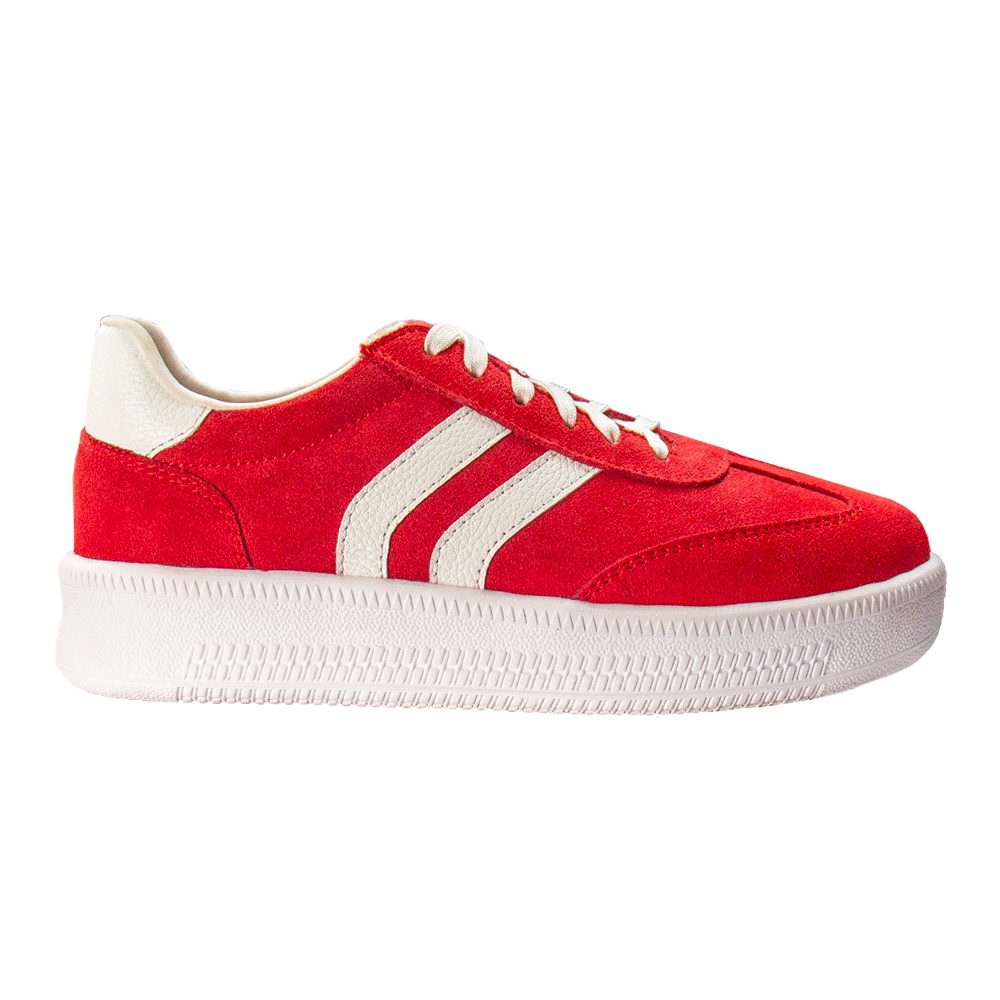 ZAPATILLA PLATAFORMA MUJER CORELLI SIENA GAMUZÓN ROJO - 4
