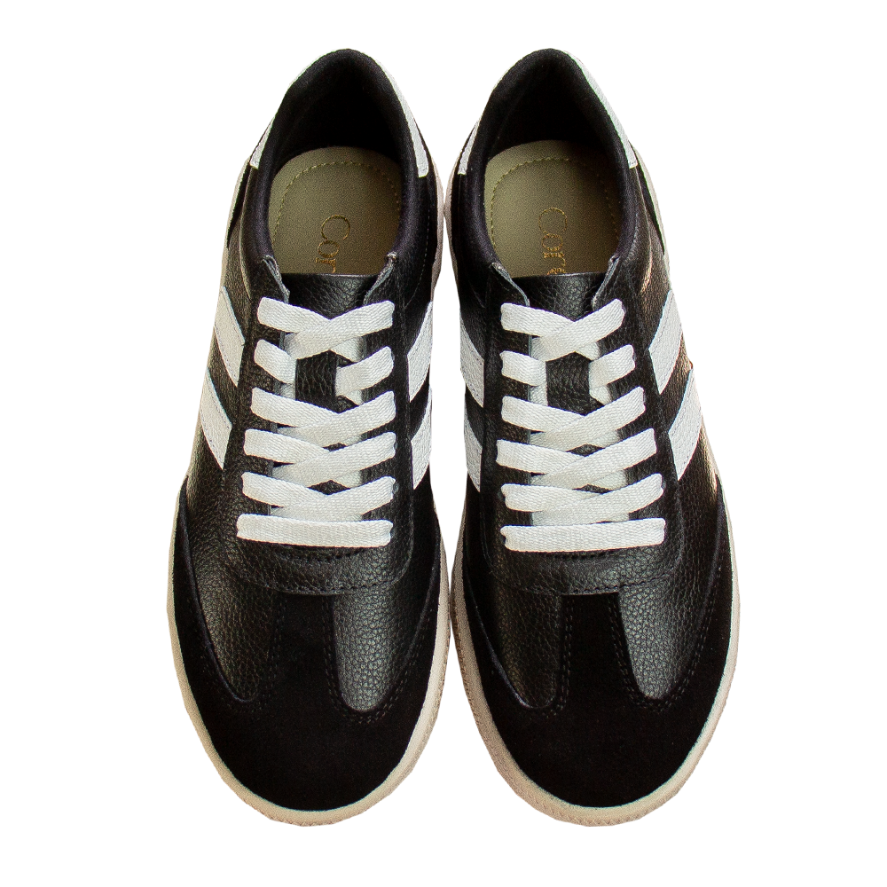 ZAPATILLA PLATAFORMA MUJER CORELLI SIENA GAMUZÓN CUERO NEGRO - 1