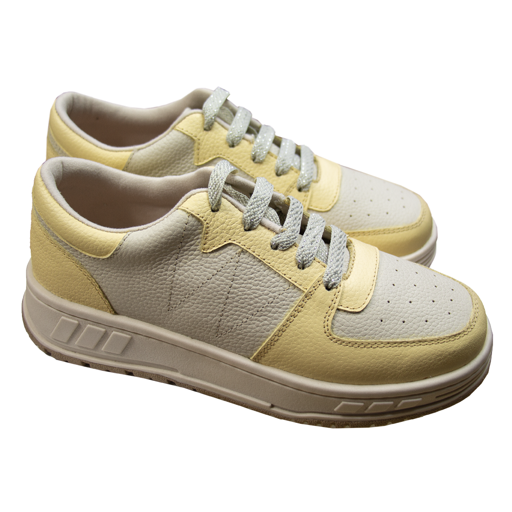 ZAPATILLA PLATAFORMA MUJER CORELLI LEONA CUERO MANTEQUILLA - 1