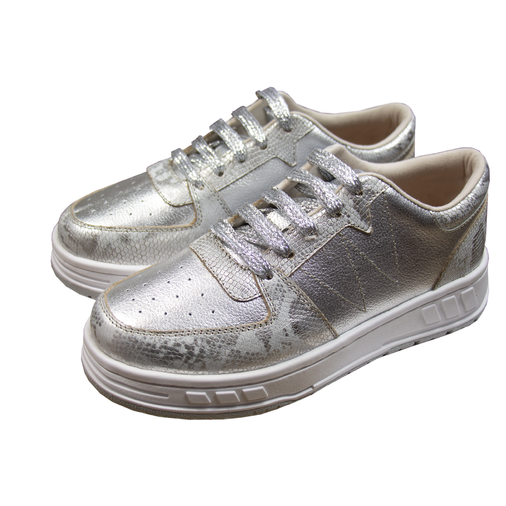 ZAPATILLA PLATAFORMA MUJER CORELLI LEONA CUERO PLATA - 2