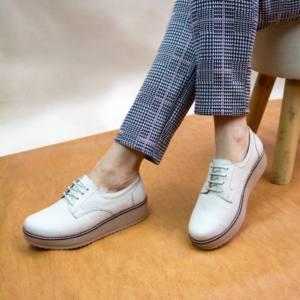 OXFORD PLATAFORMA MUJER CORELLI COREBAS CUERO VAINILLA - 4
