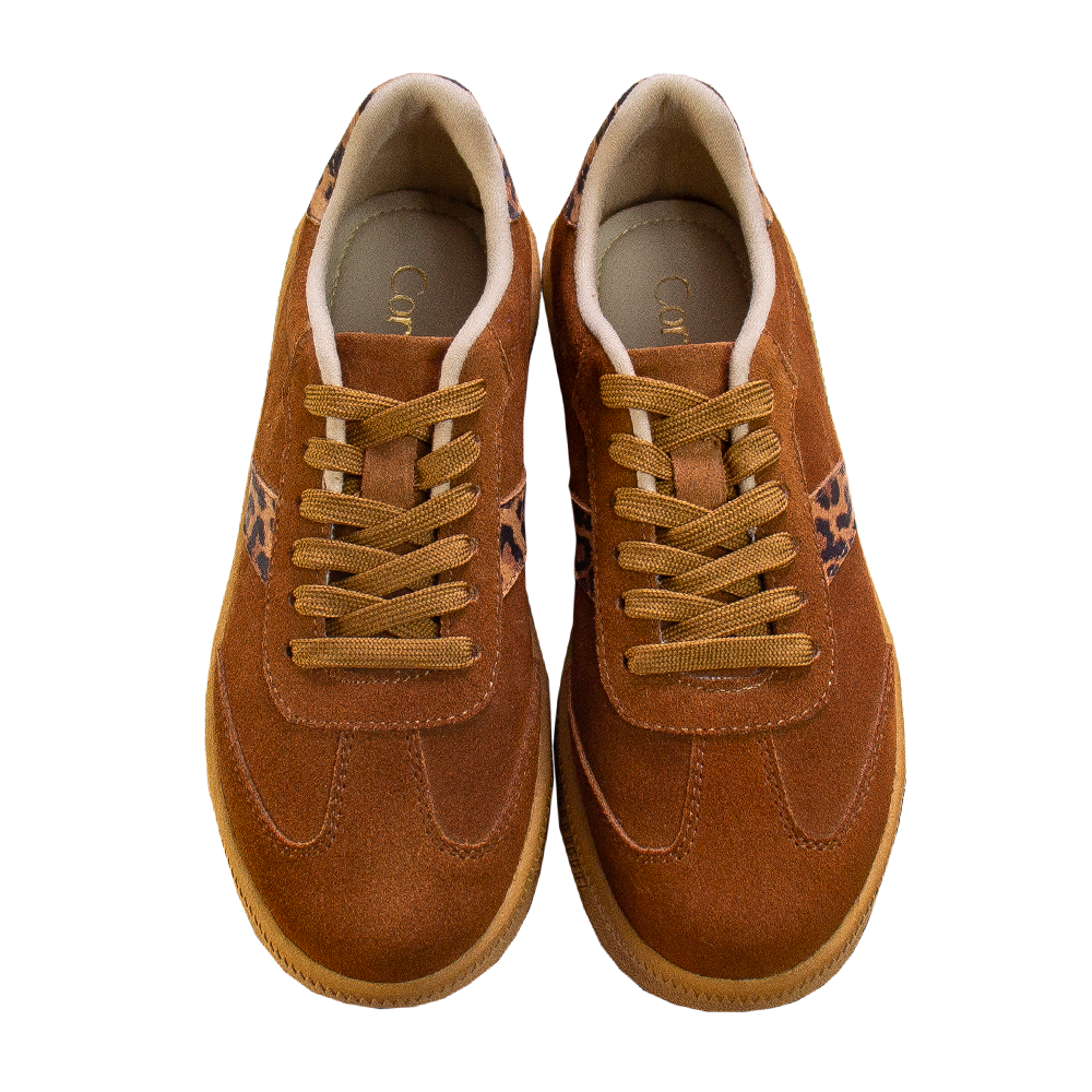 ZAPATILLA PLATAFORMA MUJER CORELLI TERRA GAMUZÓN HABANO PRINT - 1