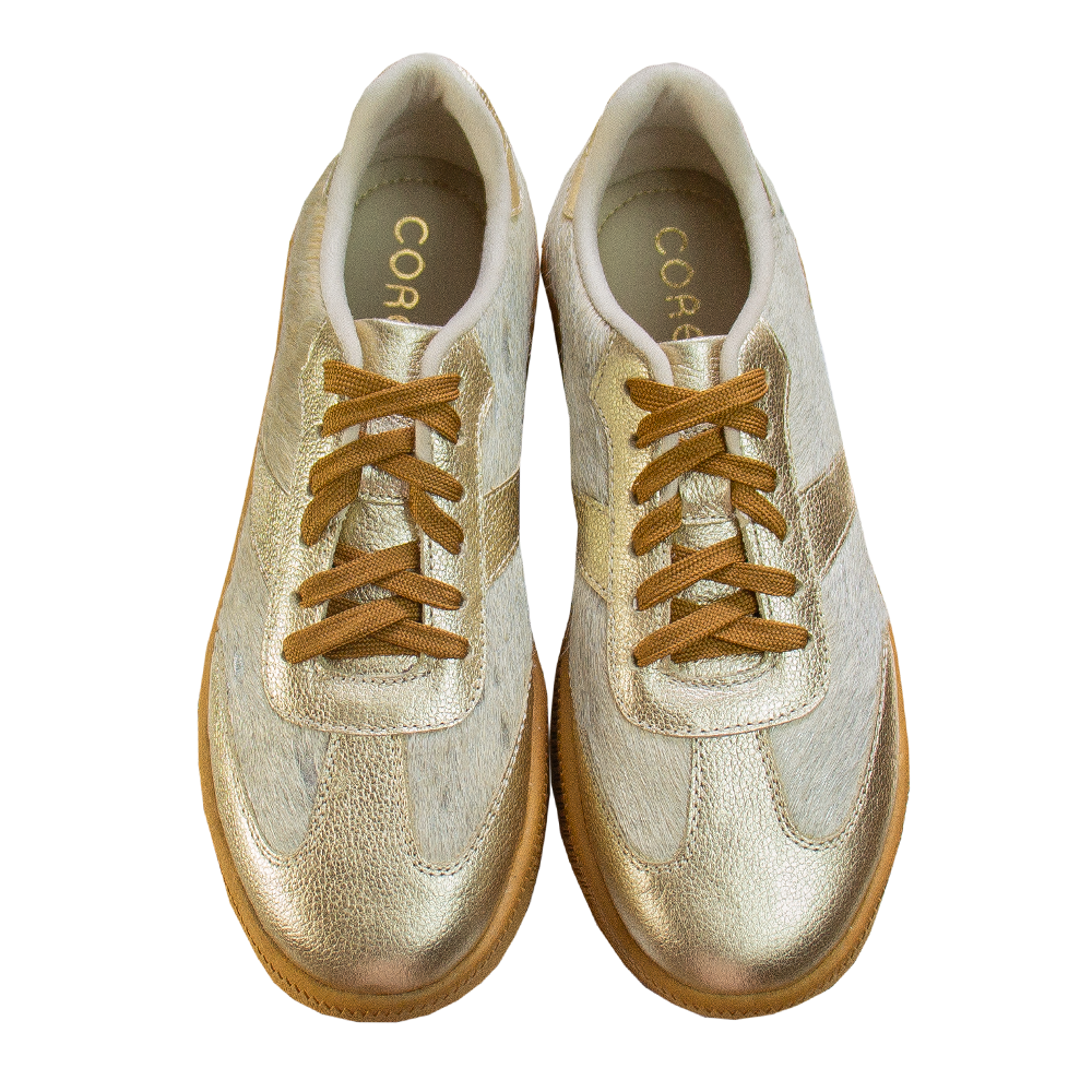 ZAPATILLA PLATAFORMA MUJER CORELLI SAHARA CUERO PELOS PLATINO - 1