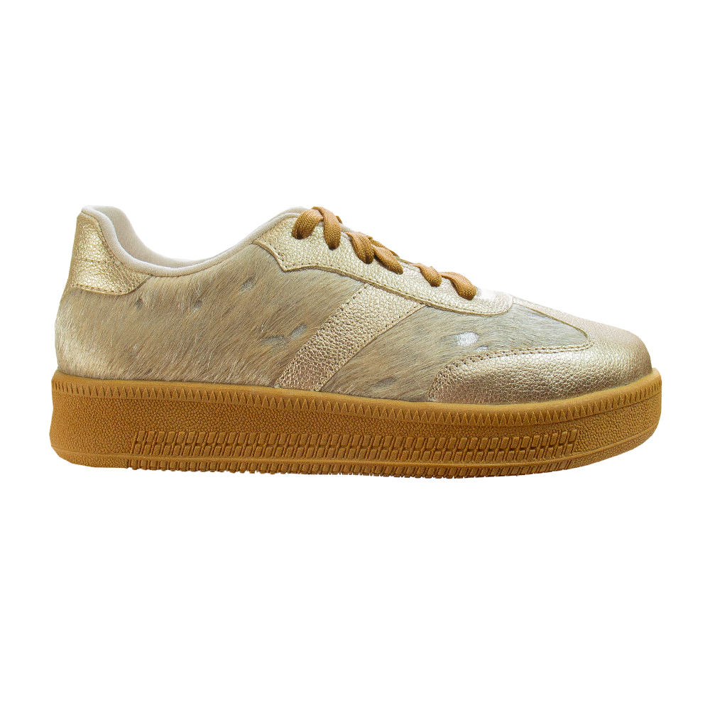 ZAPATILLA PLATAFORMA MUJER CORELLI SAHARA CUERO PELOS PLATINO - 3