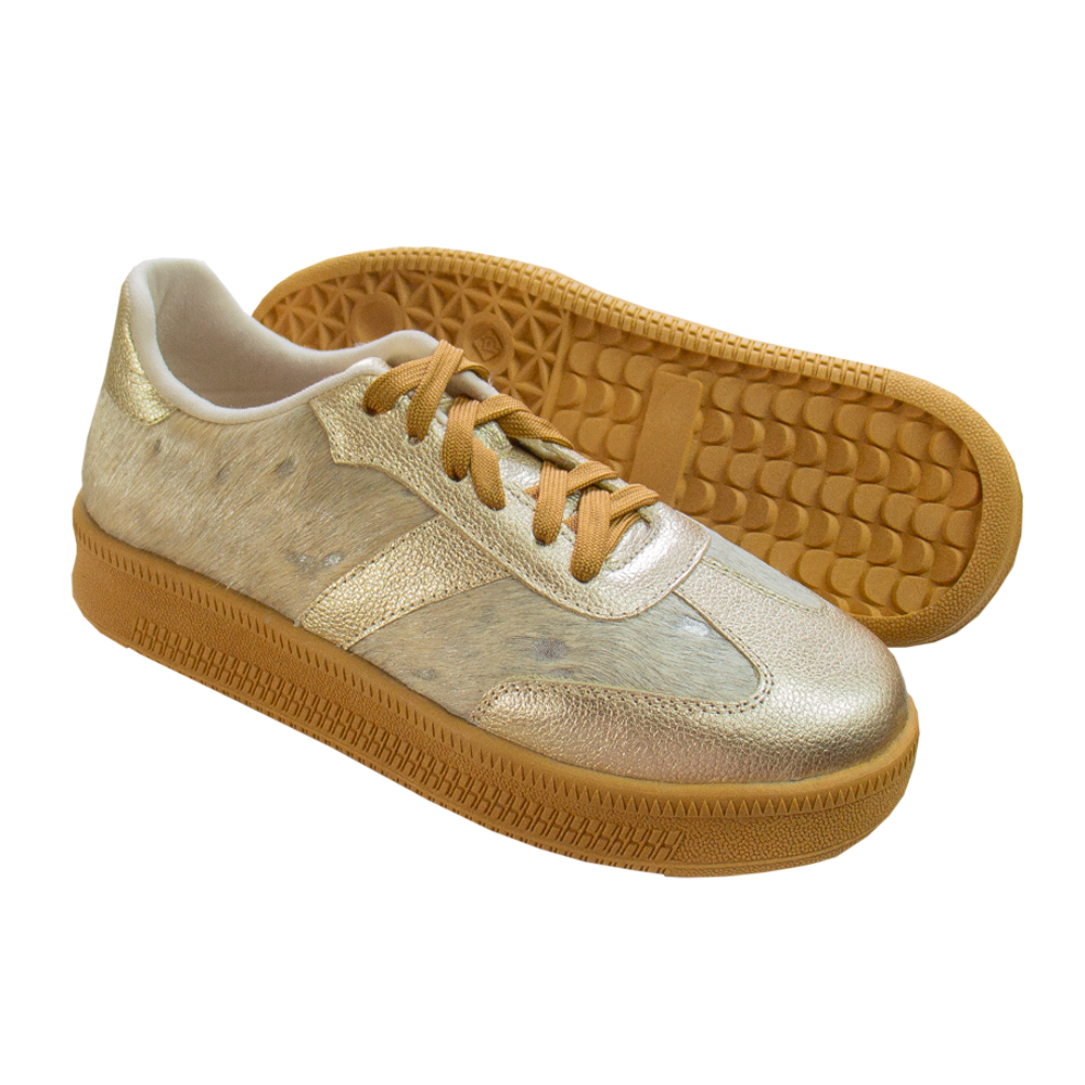 ZAPATILLA PLATAFORMA MUJER CORELLI SAHARA CUERO PELOS PLATINO - 4