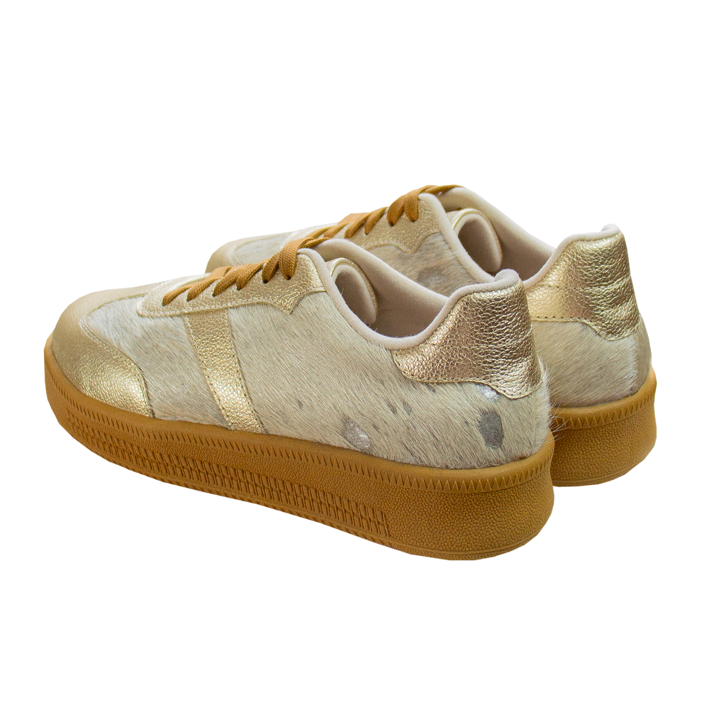 ZAPATILLA PLATAFORMA MUJER CORELLI SAHARA CUERO PELOS PLATINO - 5