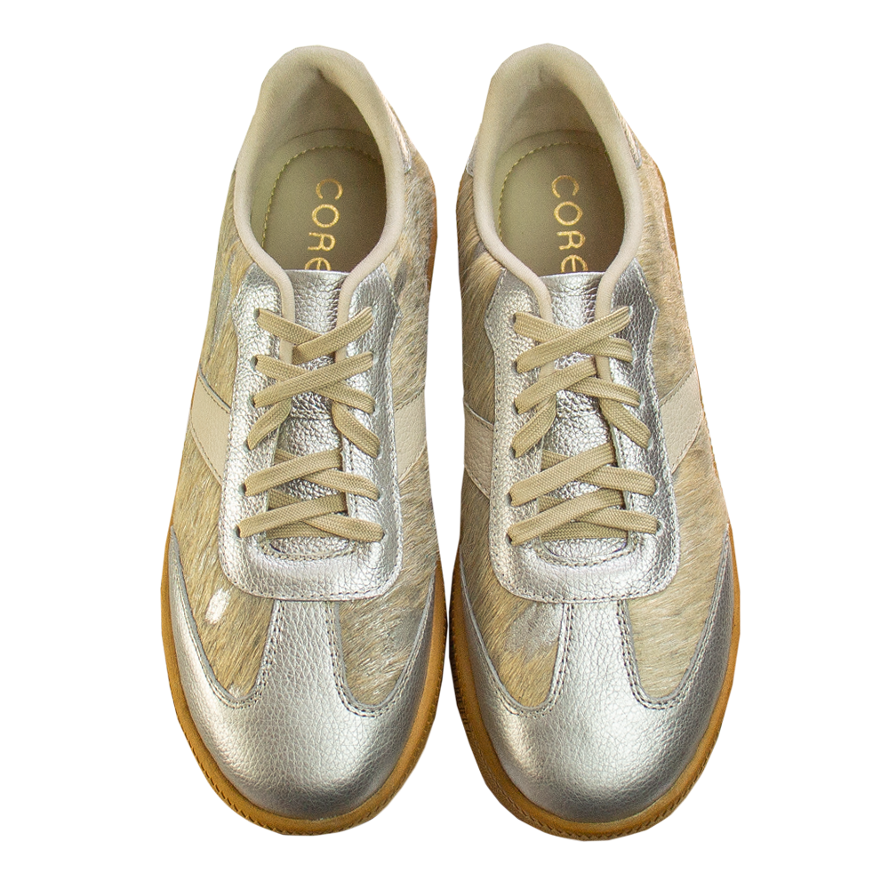 ZAPATILLA PLATAFORMA MUJER CORELLI SAHARA CUERO PELOS PLATA - 1