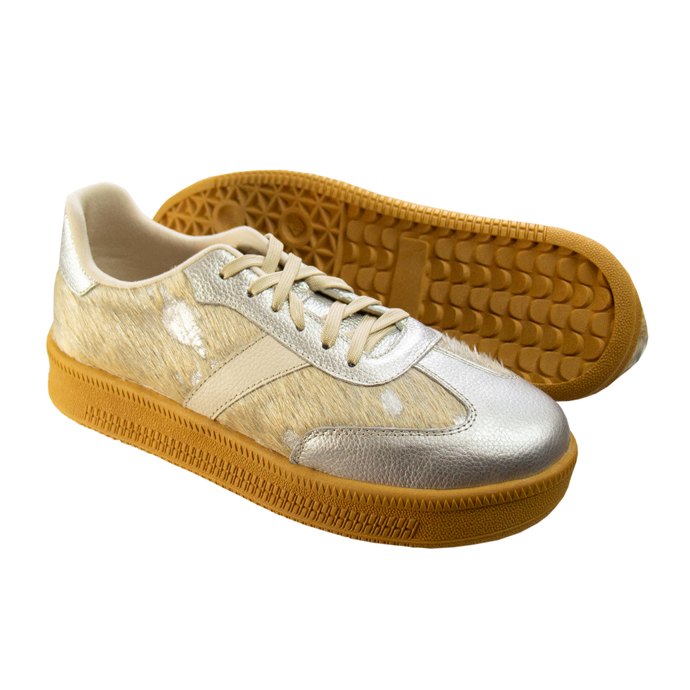 ZAPATILLA PLATAFORMA MUJER CORELLI SAHARA CUERO PELOS PLATA - 4