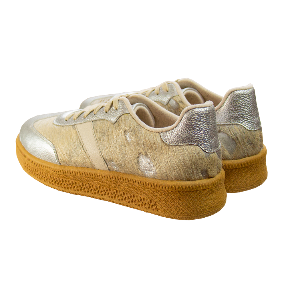 ZAPATILLA PLATAFORMA MUJER CORELLI SAHARA CUERO PELOS PLATA - 5
