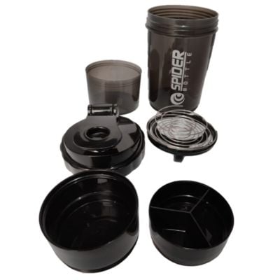 TOMATODO SHAKER SMART 3 CUERPOS 500ML COLOR NEGRO - 3