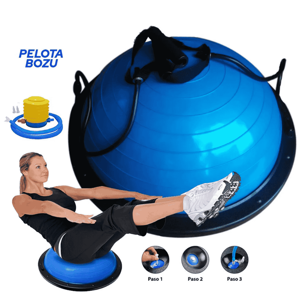 PELOTA BOSU EQUILIBRIO FITNESS 58CM + LIGAS - 1