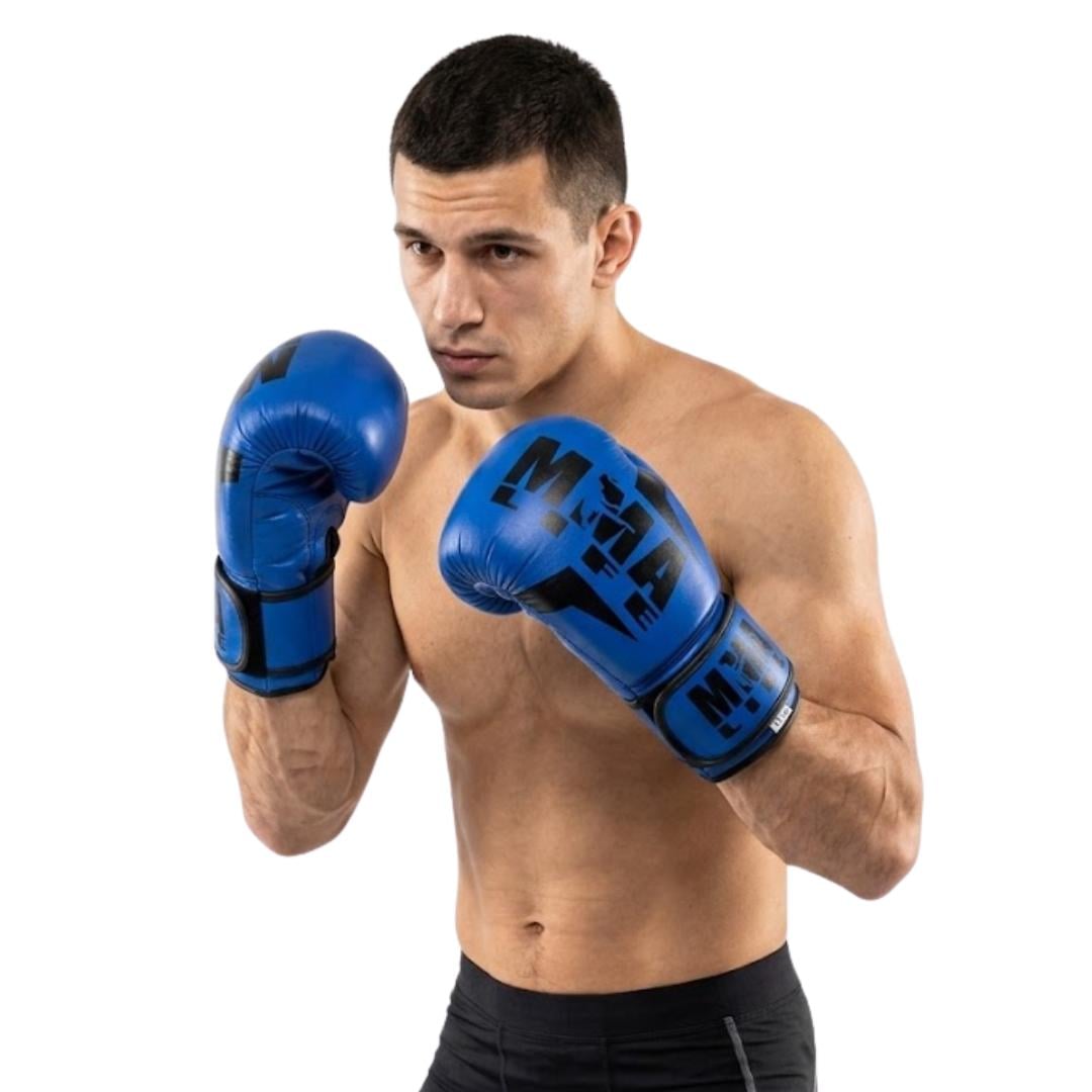 GUANTES DE BOXEO MMA LIFE AZUL 12OZ UNISEX CALIDAD PROFESIONAL RESISTENTES ENTRENAMIENTO COMBATE PROTECCION IMPACTO - 1