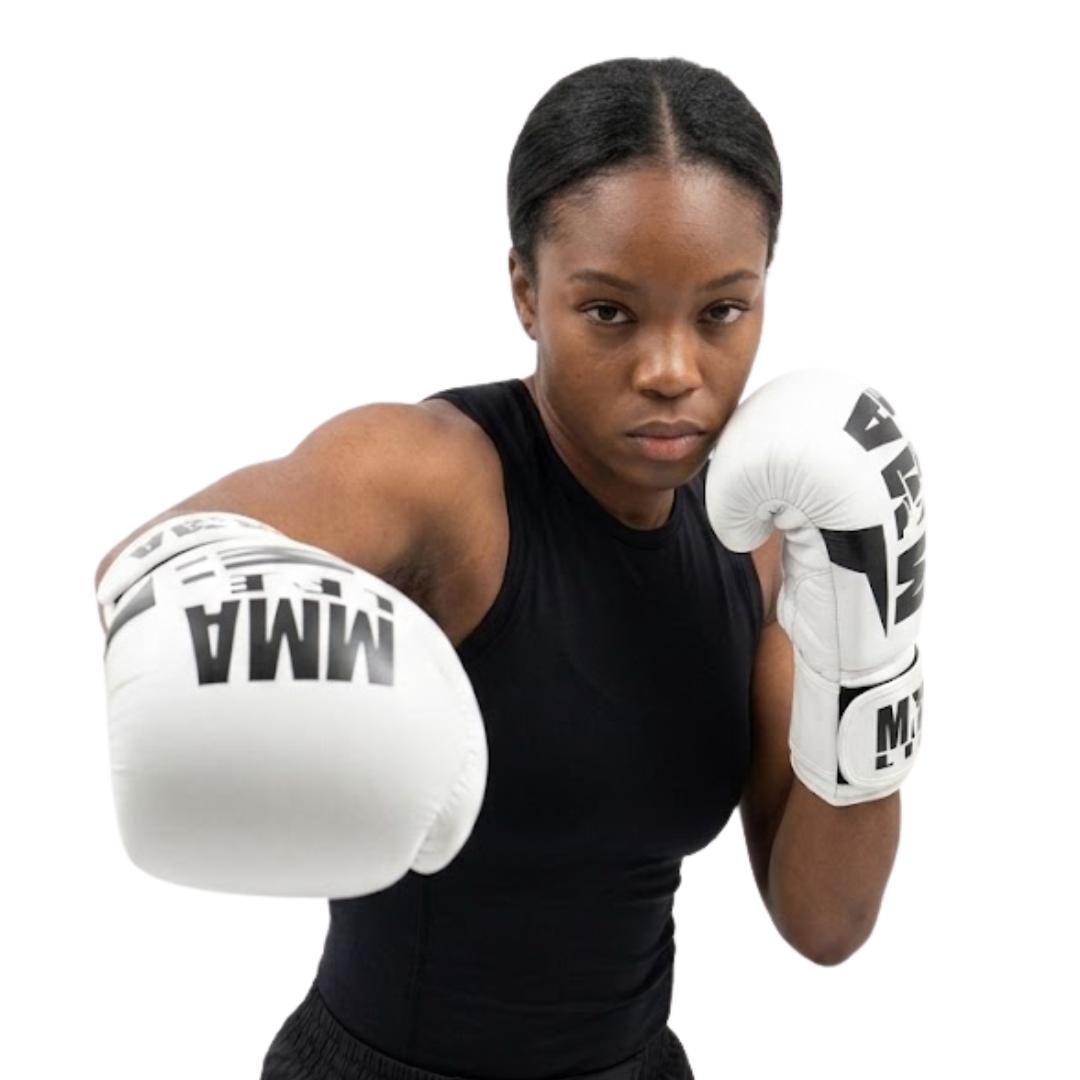 GUANTES DE BOXEO MMA LIFE BLANCO 12OZ UNISEX CALIDAD PROFESIONAL RESISTENTES ENTRENAMIENTO COMBATE PROTECCION IMPACTO - 2