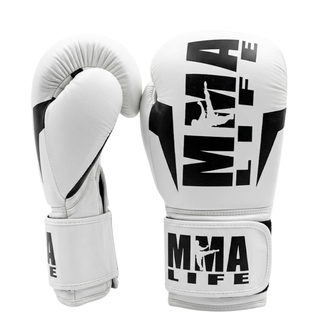 GUANTES DE BOXEO MMA LIFE BLANCO 12OZ UNISEX CALIDAD PROFESIONAL RESISTENTES ENTRENAMIENTO COMBATE PROTECCION IMPACTO - 3