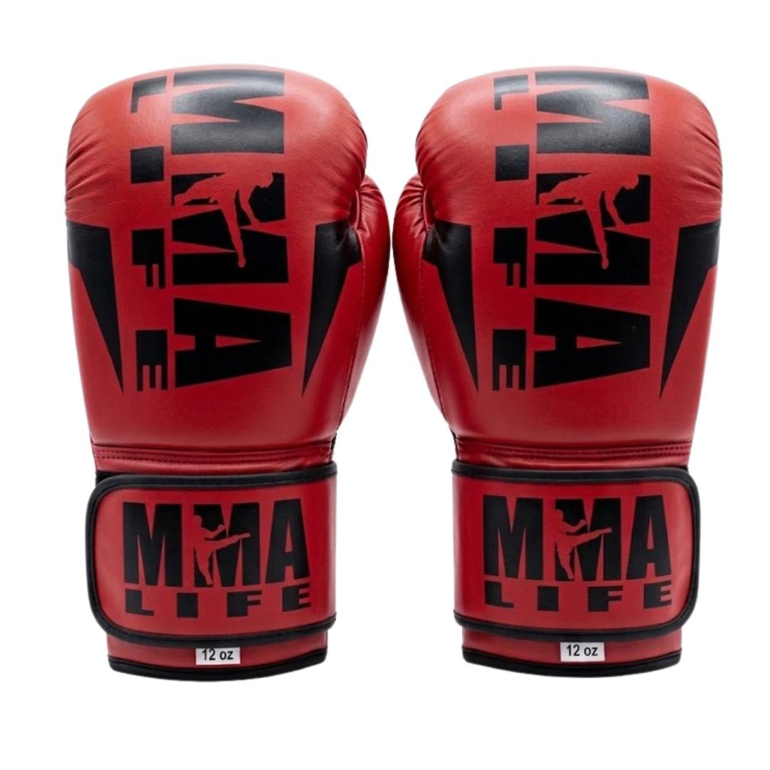 GUANTES DE BOXEO MMA LIFE ROJO 12OZ UNISEX CALIDAD PROFESIONAL RESISTENTES ENTRENAMIENTO COMBATE PROTECCION IMPACTO - 3