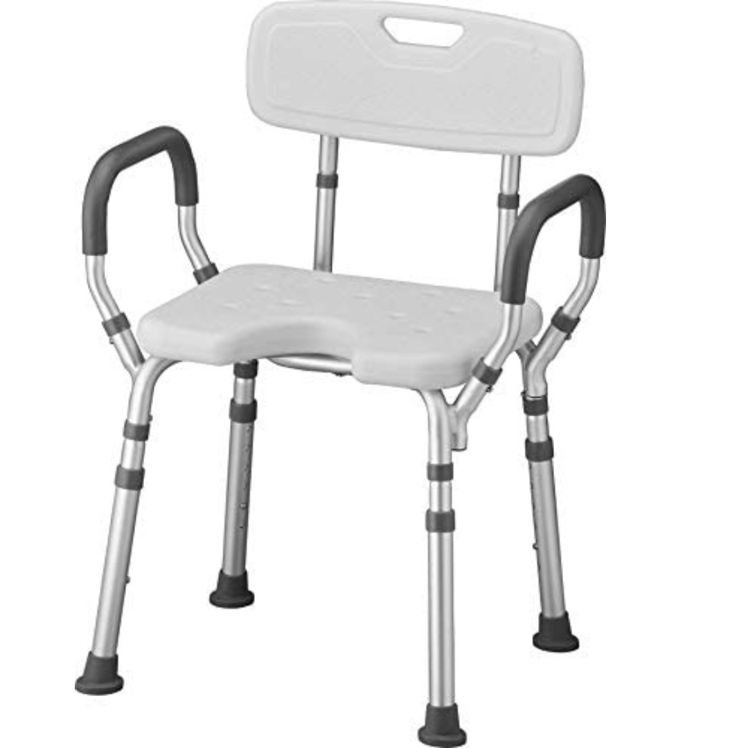 SILLA DE DUCHA CON BRAZOS ABATIBLES Y CON CORTE - 3
