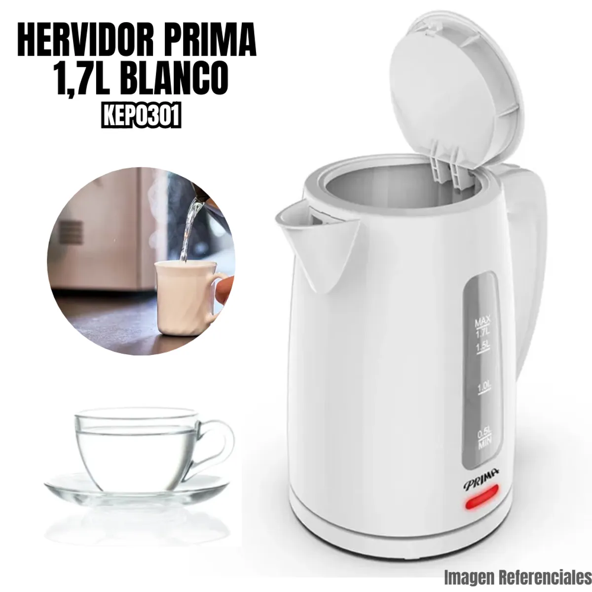 HERVIDOR ELECTRICO PRIMA BLANCO KEP0301PB - 1